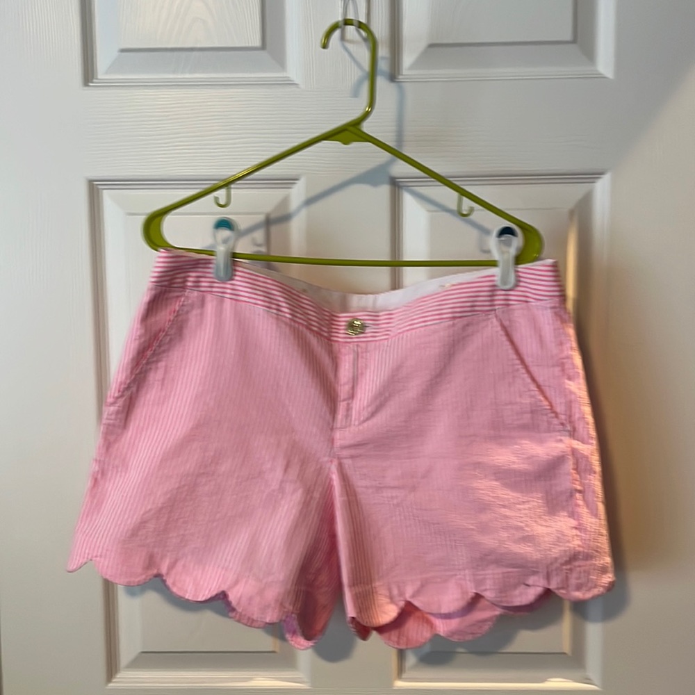 Lilly Pulitzer Buttercup pink seeksucker shorts